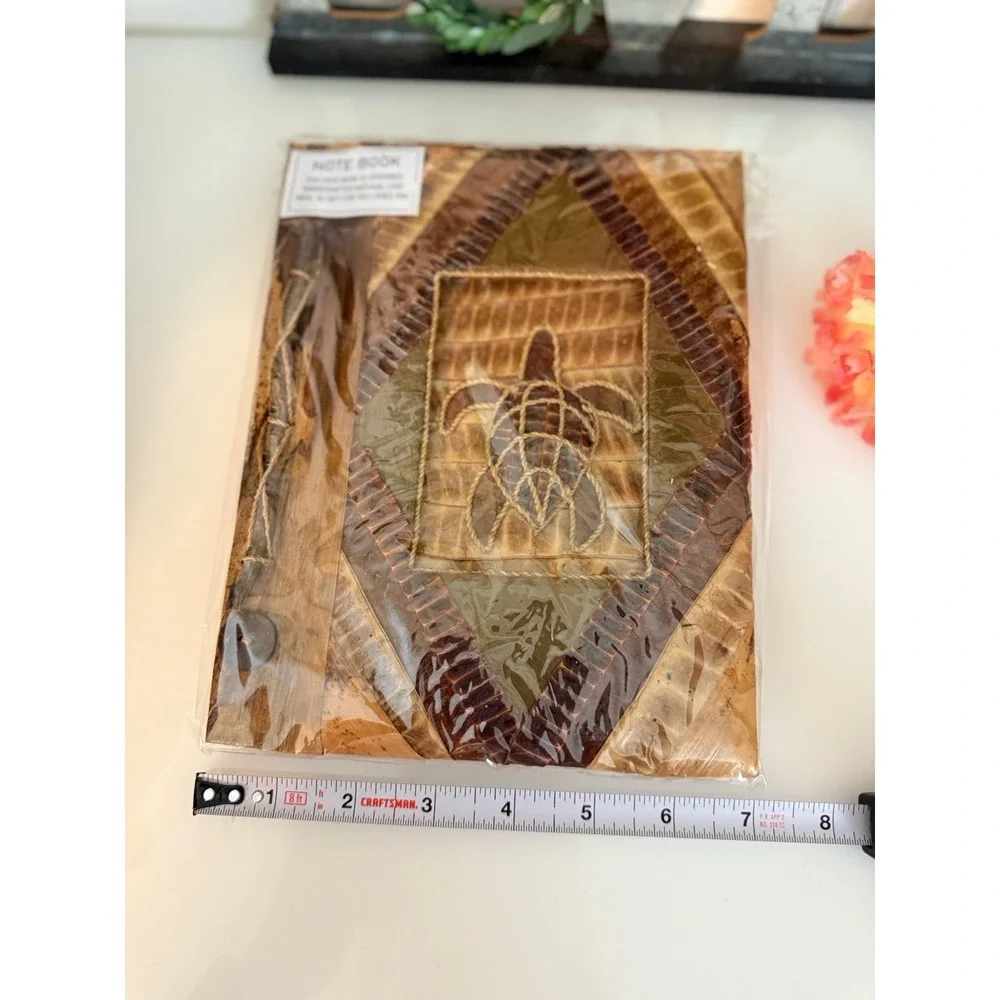 Sea Turtle Book or Album Handmade Natural Paper & Wood Boho Rustic Primitive NIB